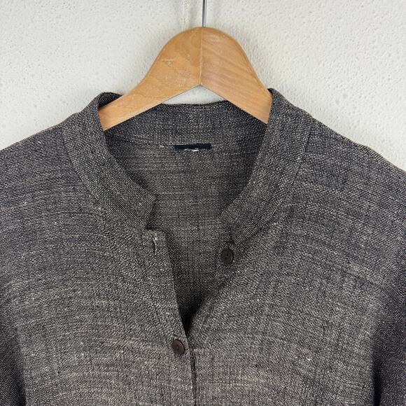 Eileen Fisher Linen Blend Button Up Tunic - Picture 2 of 6